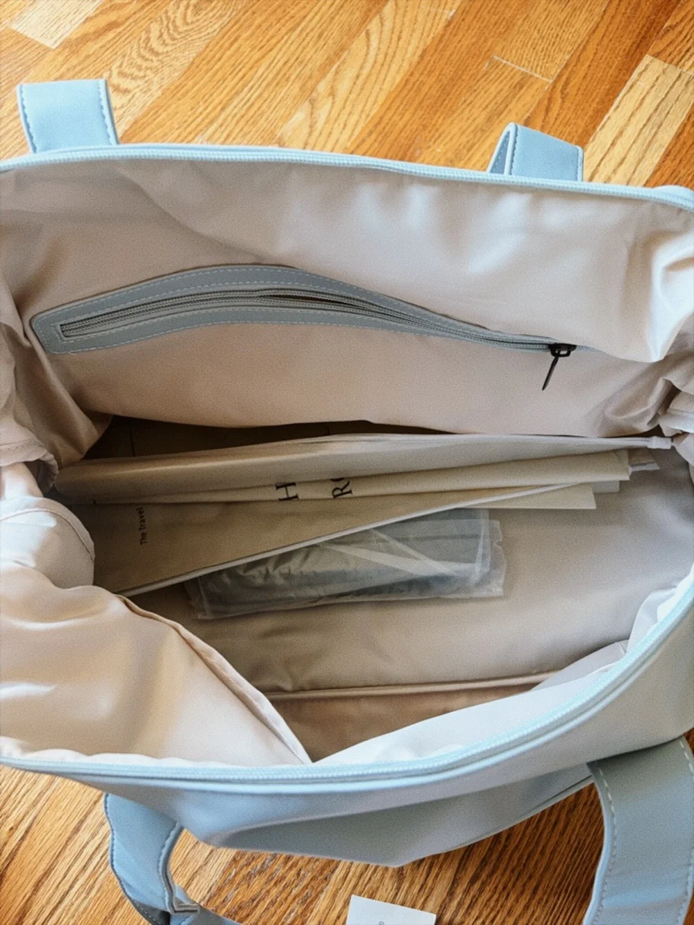 Gray Soft Leather Weekender Duffle Bag